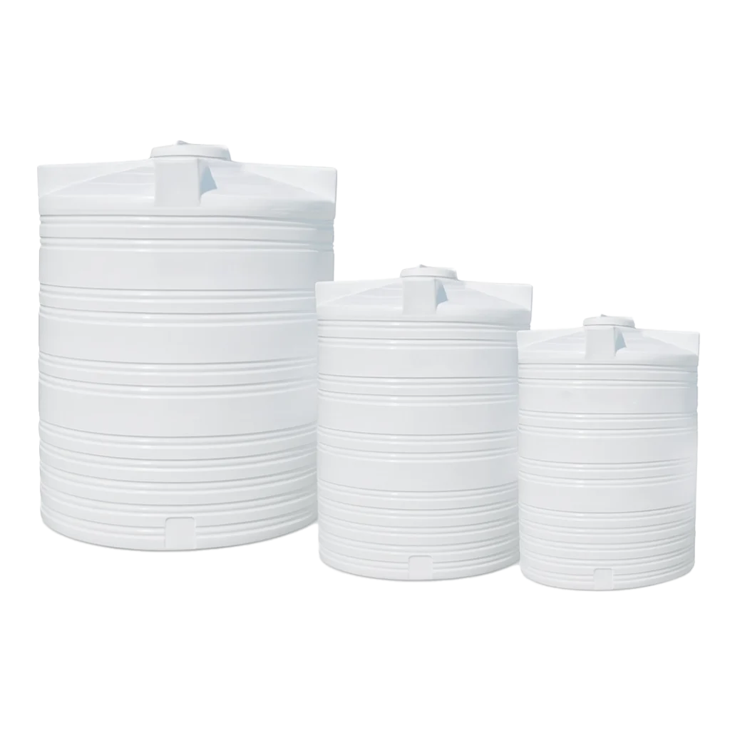 Vertical GRP tank installation